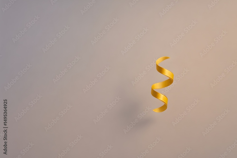 Obraz premium Gold and Black Curled Ribbon Midair