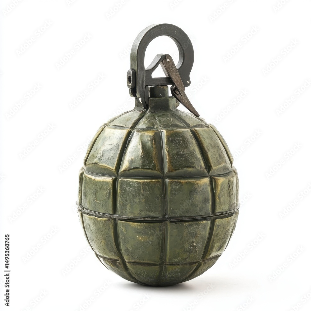 Fototapeta premium Grenade military weapon army war equipment danger isolated on white background