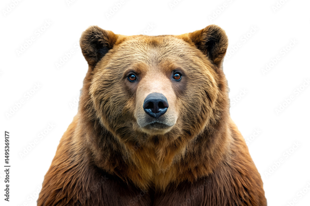 Fototapeta premium Big Brown Bear Isolated on Transparent Background