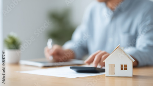 Real estate, the concept of buying a house, real estate agents are printing the purchase contract documents
