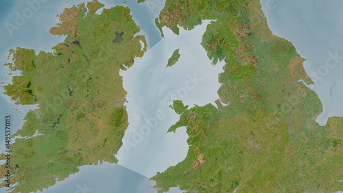 Canvastavla Irish Sea and St. George's Channel highlighted. Satellite map