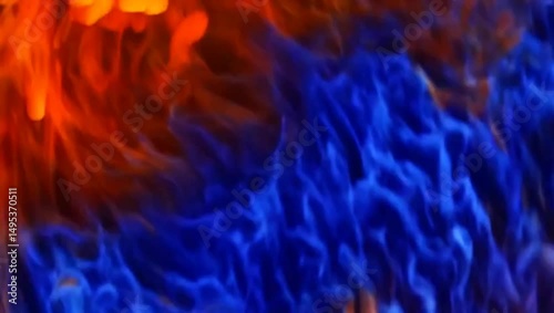 Fiery Fusion: A Mesmerizing Dance of Blue and Orange Flames
