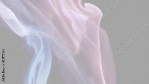 Serene Smoke Waves: A Subtle Dance of Light and Transparency Against a Neutral Background