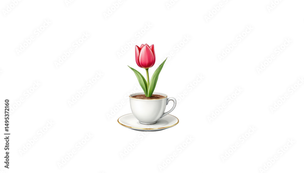 Serene minimalism, a single flower in cup, embracing simplicity and natural beauty Serene minimalism, a single flower in cup, embracing simplicity and natural beauty