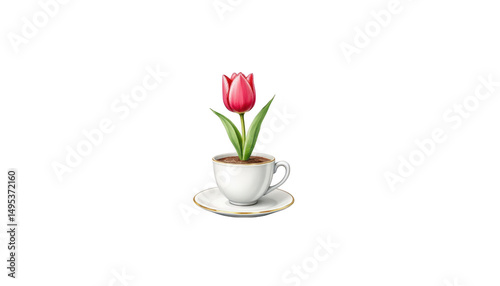 Wallpaper Mural Serene minimalism, a single flower in cup, embracing simplicity and natural beauty Torontodigital.ca