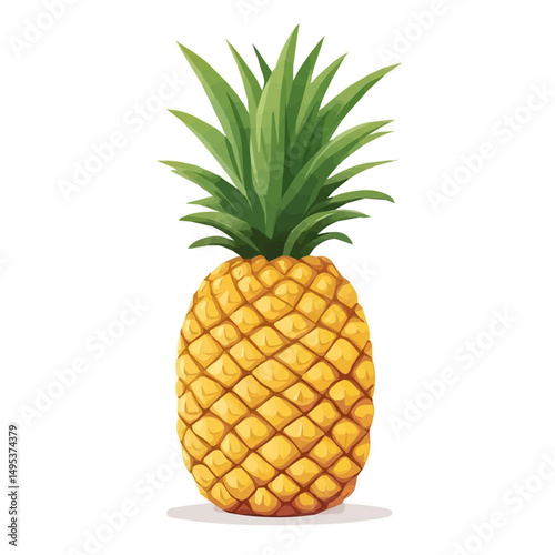 My Simple flat 2D icon pineapple fruit isolated on a white background, vector, vector, flat design, animation design, simple flat 2D icon, minimalist design, vector design, eps