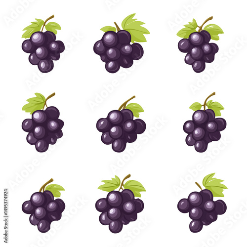 My Simple flat 2D icon, raisins set isolated on a white background, vector, vector, flat design, animation design, simple flat 2D icon, minimalist design, vector design, eps