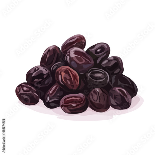 My Simple flat 2D icon, raisins bunch isolated on a white background, vector, vector, flat design, animation design, simple flat 2D icon, minimalist design, vector design, eps