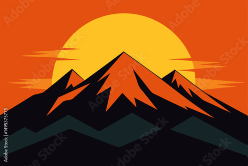 sunset over mountains