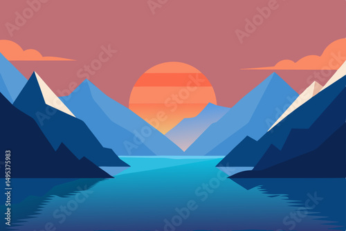 sunset over the mountains