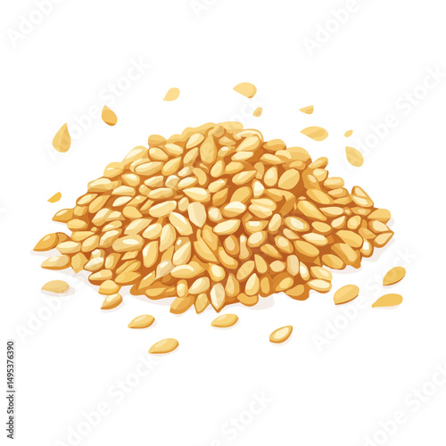 My Simple flat 2D icon, sesame seeds in bowl isolated on a white background, vector, vector, flat design, animation design, simple flat 2D icon, minimalist design, vector design, eps