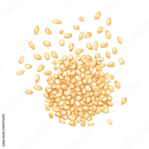 My Simple flat 2D icon, sesame seeds in bowl isolated on a white background, vector, vector, flat design, animation design, simple flat 2D icon, minimalist design, vector design, eps