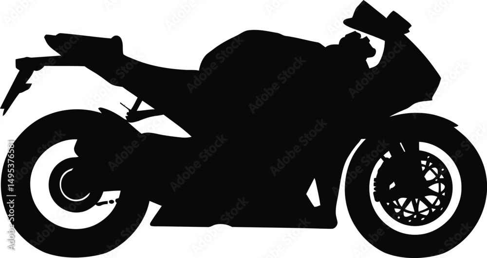 Obraz premium Motorcycle silhouette vector illustration white background
