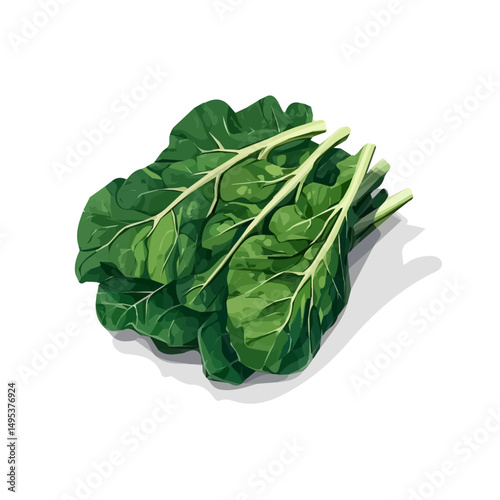 My Simple flat 2D icon, sliced collard greens isolated on a white background, vector, vector, flat design, animation design, simple flat 2D icon, minimalist design, vector design, eps