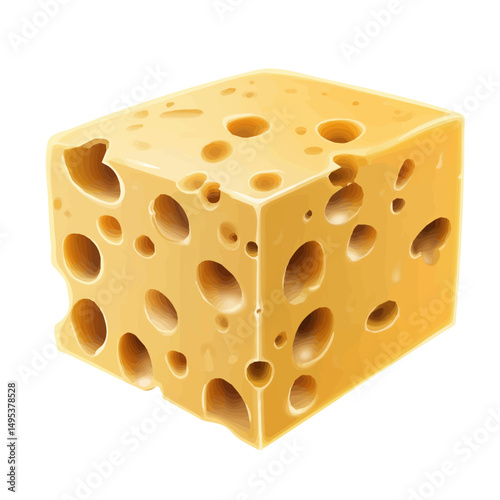 My very Simple flat 2D icon, swiss cheese isolated on a white background, vector, flat design, animation design, simple flat 2D icon, minimalist design, vector design, eps
