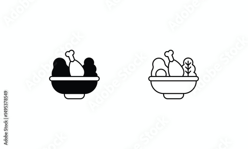 Health Foods icons set Line and Glyph black vector icon stock illustration