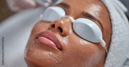 Smooth cheeks are the goal for the young woman receiving laser hair removal
