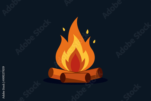 fire in a fireplace
