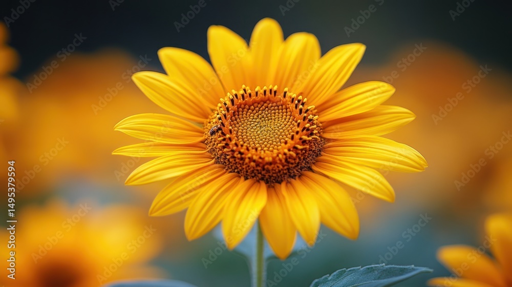 Obraz premium Vibrant Sunflower in a Field of Gold