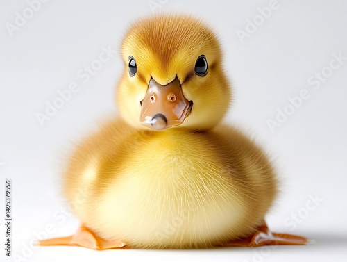 Cute yellow duckling, full body, white backdrop, high resolution, clear and sharp.