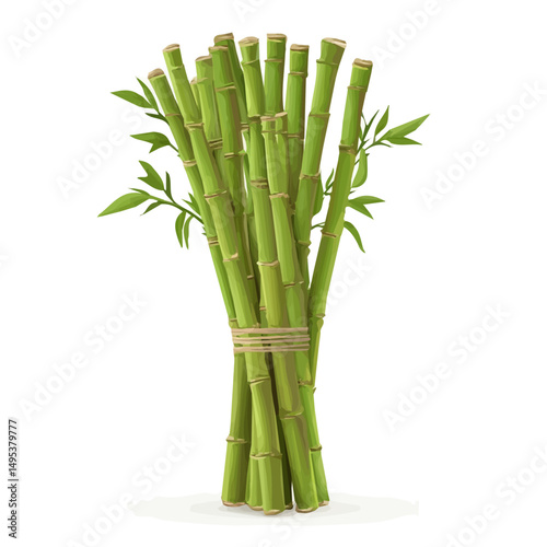 My very Simple flat 2D icon, whole bamboo shoots isolated on a white background, vector, flat design, animation design, simple flat 2D icon, minimalist design, vector design, eps