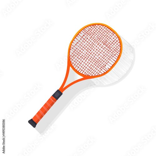 My very Simple flat 2D icon, badminton racket isolated on a white background, vector, flat design, animation design, simple flat 2D icon, minimalist design, vector design, eps