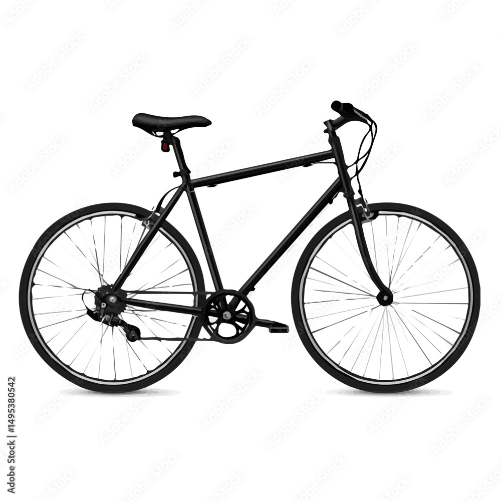 Obraz premium My very Simple flat 2D icon, bicycle isolated on a white background, vector, flat design, animation design, simple flat 2D icon, minimalist design, vector design, eps