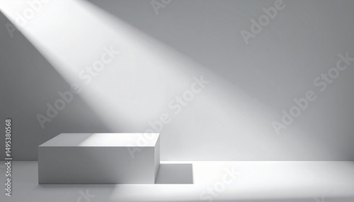 Wallpaper Mural Minimalist white cube display platform spotlight background Torontodigital.ca