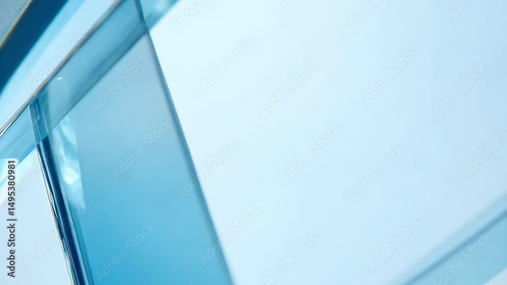 Abstract looped motion of transparent glass rectangles