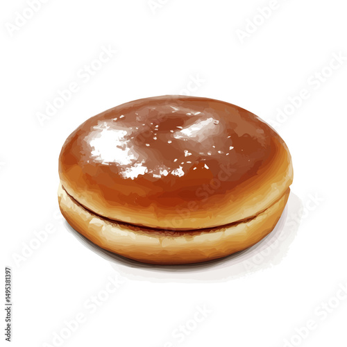 My very Simple flat 2D icon, burger bun isolated on a white background, vector, flat design, animation design, simple flat 2D icon, minimalist design, vector design, eps