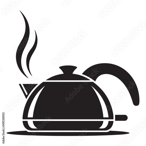 electric kettle Vector black silhouette. with white background
