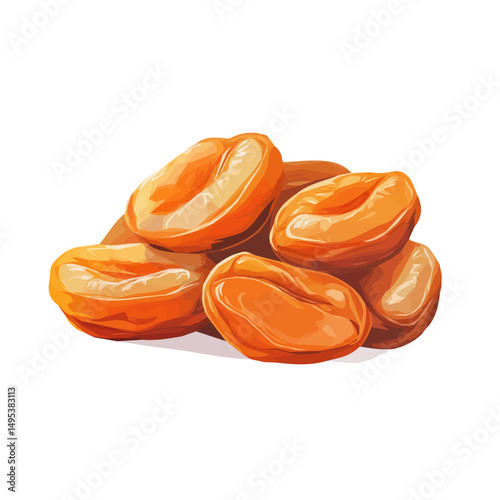My very Simple flat 2D icon, dried apricot isolated on a white background, vector, flat design, animation design, simple flat 2D icon, minimalist design, vector design, eps format