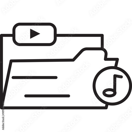 Content Library Line Icon