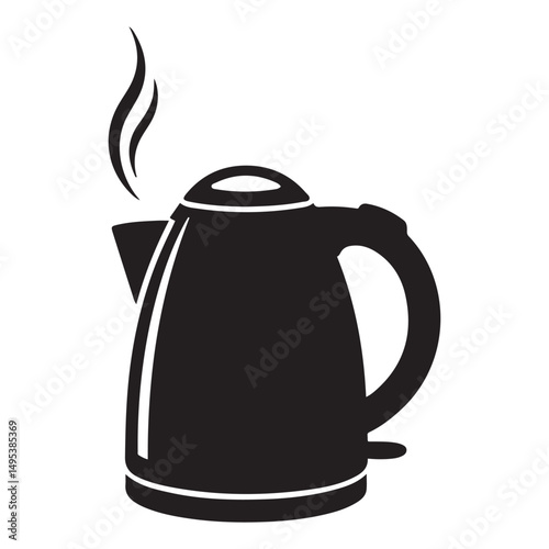 electric kettle Vector black silhouette. with white background