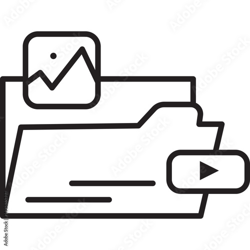 Content Library Line Icon