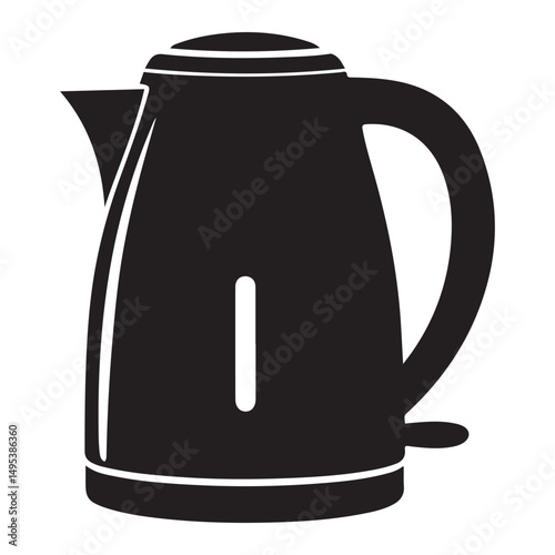 electric kettle Vector black silhouette. with white background