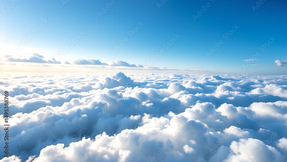 Fototapeta premium Clouds and sky from airplane window view beautiful