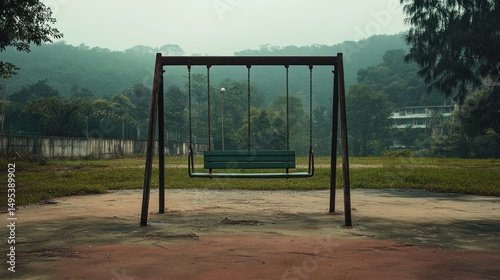 Empty swing set in a park