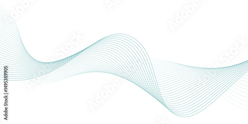 Vector abstract background with dynamic blue waves.
