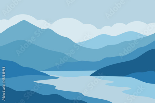 highland loch with layers of mist above the water 