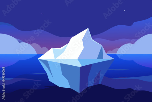 iceberg floating in an arctic bay at twilight  .svg