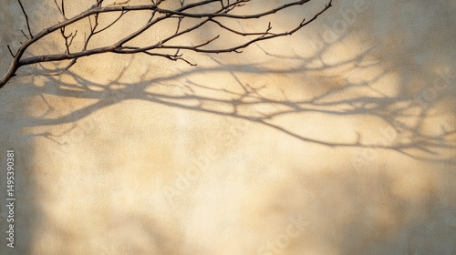 Abstract silhouette shadow white background of natural Dry branches