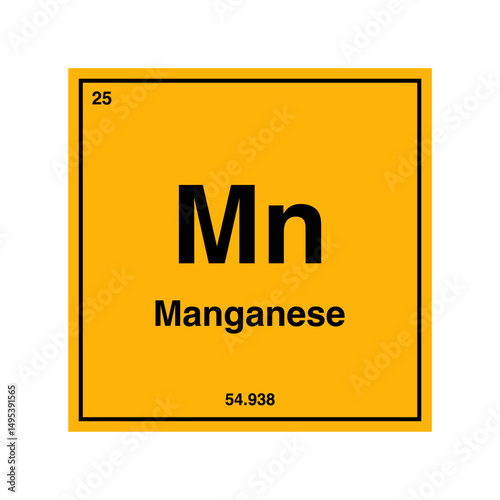 manganese periodic vector isolated on transparent background