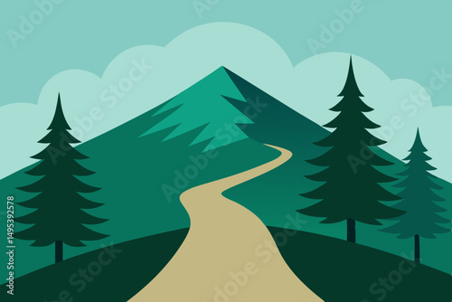 pine trail leading to a quiet mountain overlook  