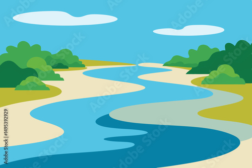 quiet river delta with mangroves and soft ripples .svg