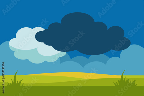 rolling thunderclouds over tallgrass prairie 