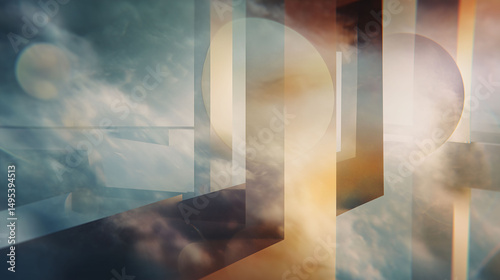 soft halos envelop translucent geometric patterns blending with airy textures to evoke a calm and otherworldly ambiance