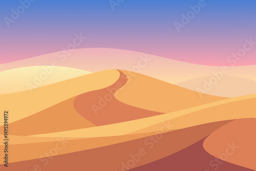 soft sand dunes blending into a sunset sky  .svg