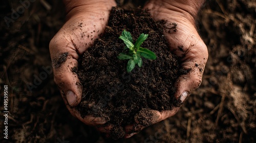 Wallpaper Mural Nurturing growth planting a seed in soil garden photo natural environment close-up sustainability focus Torontodigital.ca