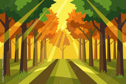 sun filtering through a dense canopy of maple tree.svg